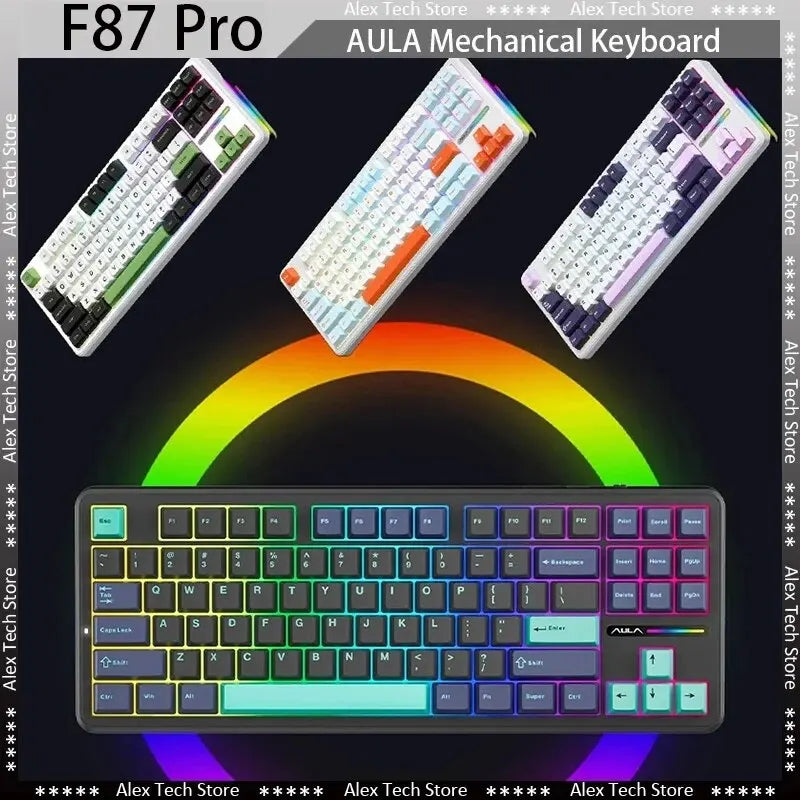AULA F87 Pro Mechanical Keyboard 2.4g/Usb/Bluetooth